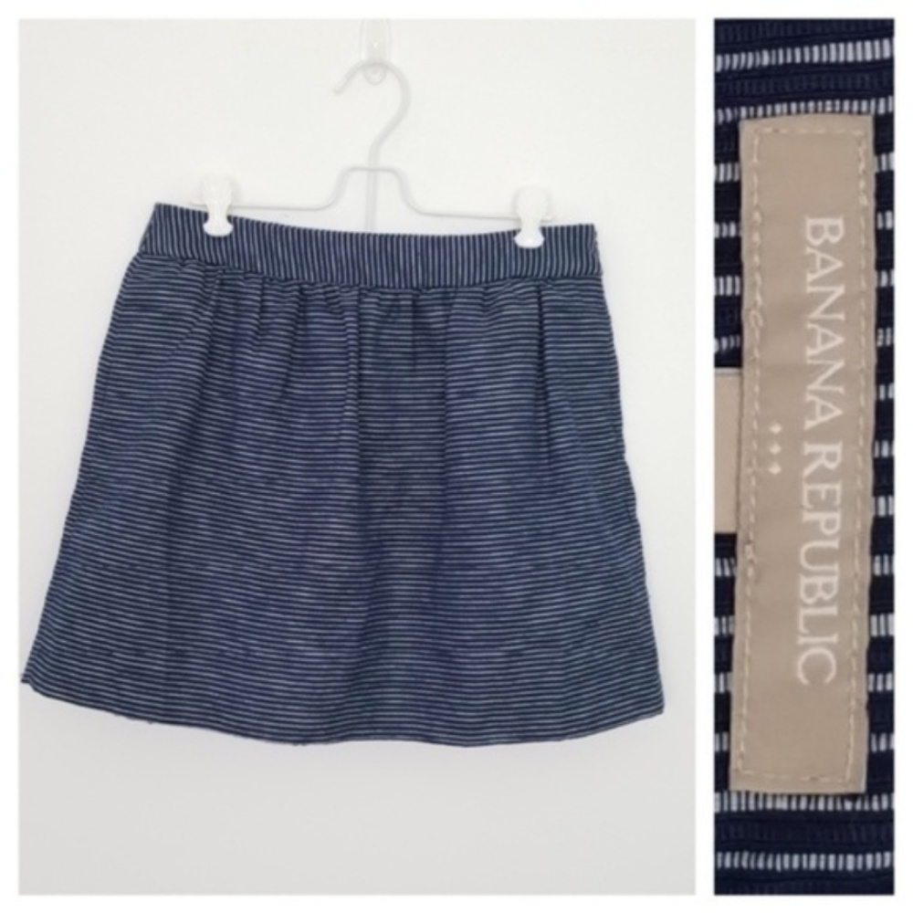 *Banana Republic Factory Striped Pleated Skirt 8